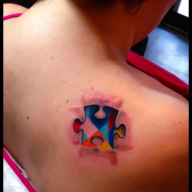 Autism puzzle piece quote  Black Rose Tattoo Shop