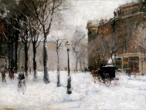 artishardgr: Paul Cornoyer - Winter in New York 1901