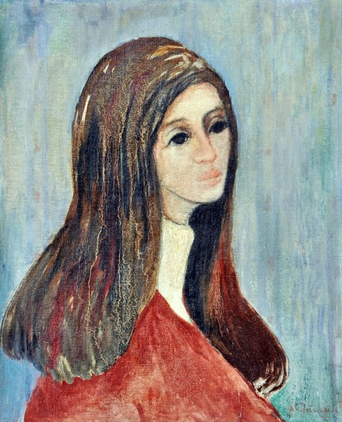 Portrait of a Girl, 1973, George ȘtefănescuMedium: oil,canvaswww.wikiart.org/en/george-stefa