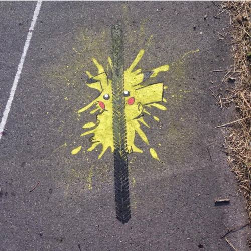 (via Street Art Utopia » We declare the world as our canvas » Street Art by Nme – Pikachu) Poor Pika