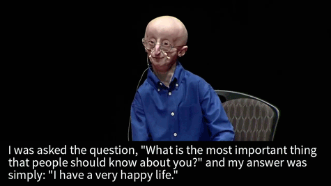 chesleyfit:  yogibabe:  tedx:  We are deeply saddened to learn that TEDxMidAtlantic speaker Sam Berns passed away Friday night at age 17. Sam had progeria, a rare rapid aging disease that affects approximately one out of four to eight million children.