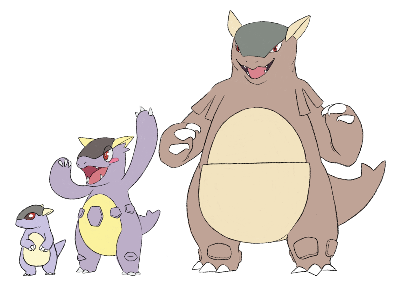 In-Progress Pokemon Evolutions — #115 Mega - Kangaskhan are nurturing  Pokémon that