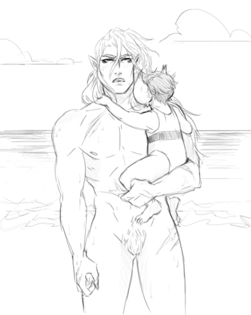 alluraw:some twitter doodles of Lotor & baby Ira, from L -> R: smooches~on the beaches of the