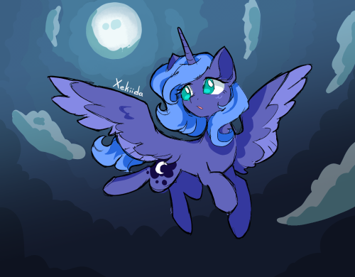 xekiida:  Luna flying in the night   🌙