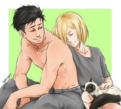 seeyounextlevel: superspicy: a present for my dearest otayuri bro for her 20th birthday   @fuku-shuu !!!!!!! They grew up AND now there is art^^^