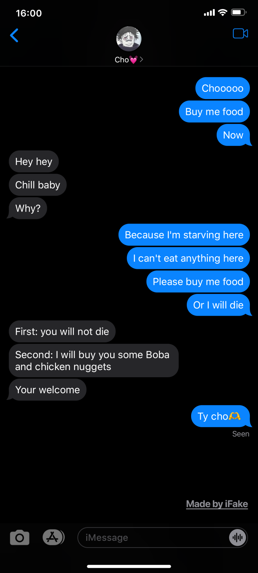 " Buy Me Food, While I'm At The Work, Please! "