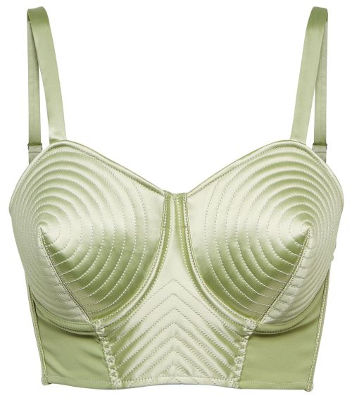  Jean Paul Gaultier x Lotta Volkova | The Iconic Bra • mint green satin bra top + laced-up back