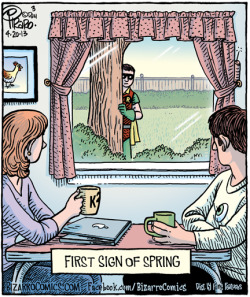 batmannotes:  Ahhh … first day of Spring 😃 Can you feel it … and/or see it?via: Bizarro Comicsby Dan Piraro