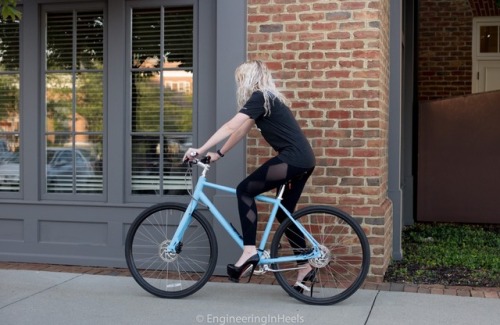 engineeringinheels: More biking in heels! Love to see heels on bicycle.