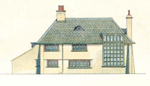 vintagehomeplans:United Kingdom, 1906: Proposed House and Studio at Studland BayA large house and st