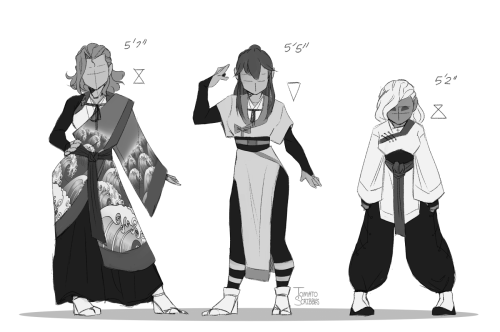 variety of design work! reworking some of the lady’s outfits, mapping kyuugo’s scars, and making sur