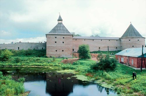 Staraya Lagoda (Leningrad Oblast, Russia, 1976):West wall of Staraya Lagoda Fortress, with Vorotnaya