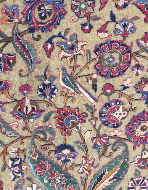 Silk and metal thread souf Kashan rug, Central Persia, circa 1900