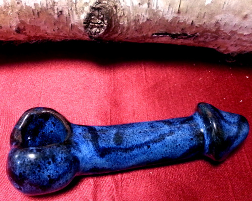 penis pipe, ceramic, handmade, 5 inches, dark blue $25 - https://www.etsy.com/shop/TheSpicyPotter