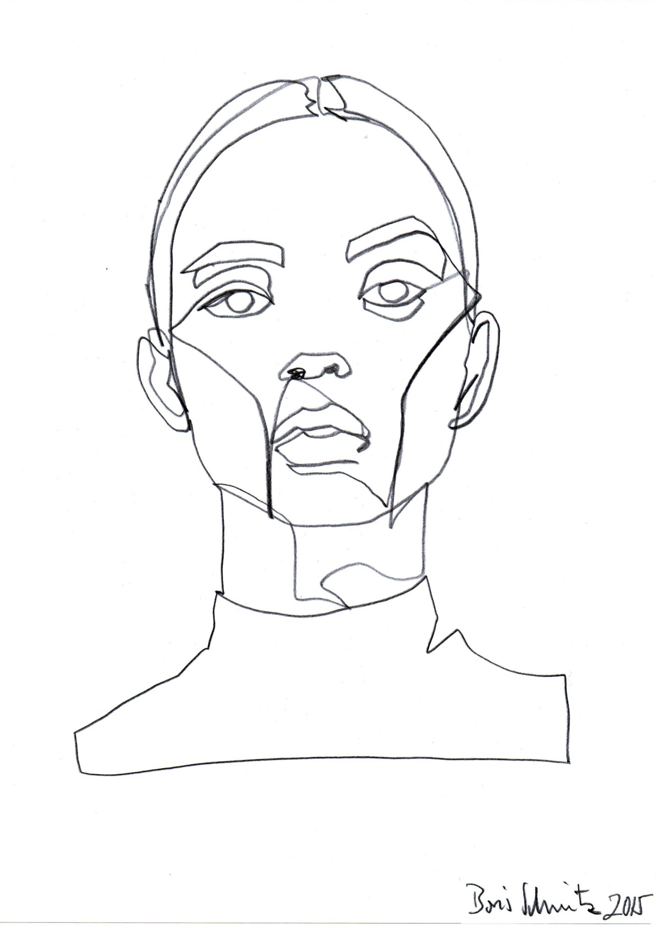 borisschmitz:    “Gaze 324″, continuous line drawing by Boris Schmitz    