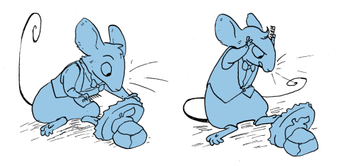 sleepy-space-lizard:gearfish:Comic about a mouse putting on a tiny tuxedoOh my god, oH MY GOD,