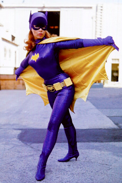 Yvonne Craig as Batgirl on the set of the
