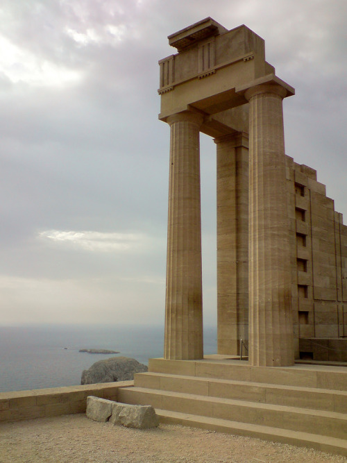 Doric Temple of Athena Lindia in Lindos, Greece by Marco Raaphorst