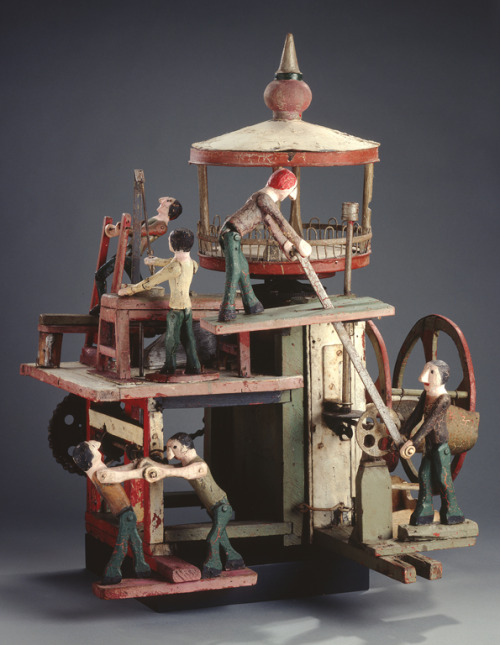 moishe-pipick:The World of Work, ca. 1940AmericanCarved and painted wood with metal34 × 27 × 30 in. (86.36 × 68.58 × 76.2 cm)The Michael and Julie Hall Collection of American Folk Art 