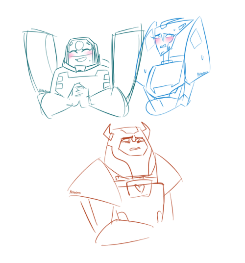 kitkaters:Intel bots lineup (they’re all fuckin adorable?) with added shockblurr + cliffjumper awk