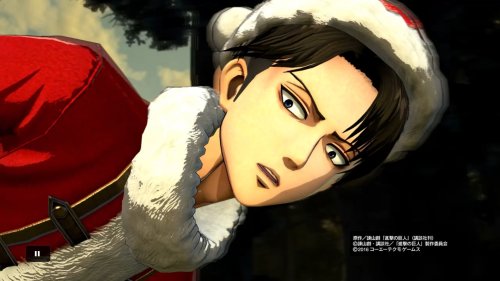 Santa Levi momentsFull set of the “Christmas” DLC costumes!More from the SnK Playstation game!