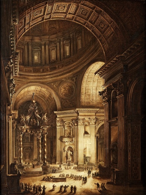 Illumination of the Cross of St. Peter’s in Rome, Louis Jean Desprez (ca. 1743-1804)