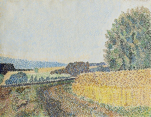 Landscape at Kalmthout , Antwerp   -   Henry van de Velde, c.1889-90.Belgian, 1863-1957Gouache on pa