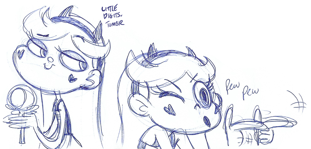 littledigits:  some ball point pen doodles of star and a marco I did throughout various