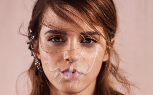 Porn Pics creamsiclefakes:  Emma Watson’s mouth glazed