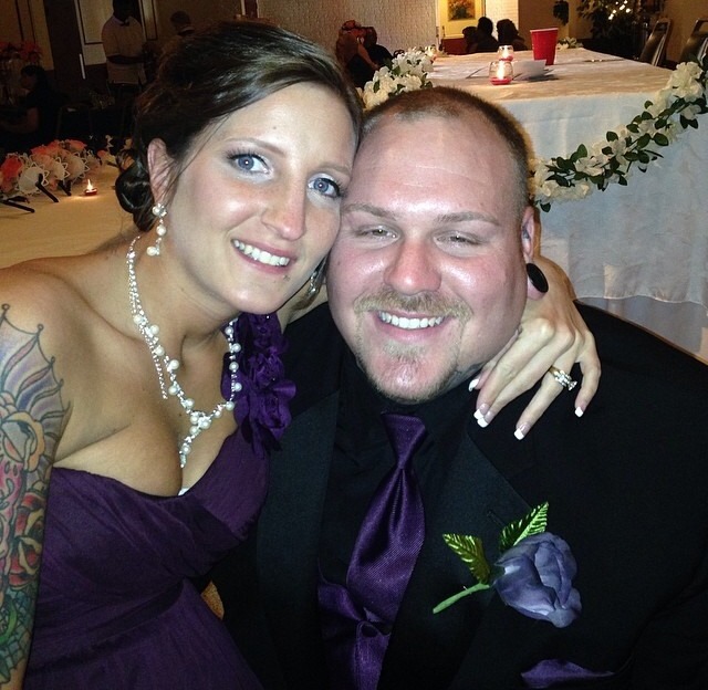Me and my beautiful wife at my buddy matt &amp; cass wedding