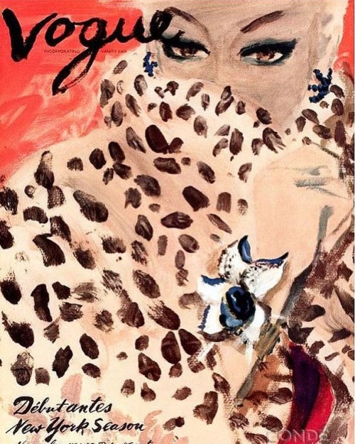 Vogue cover, 1939. ..#vintage #vintagestyle #vintagefashion #animalprint #vintageclothing #leopardpr