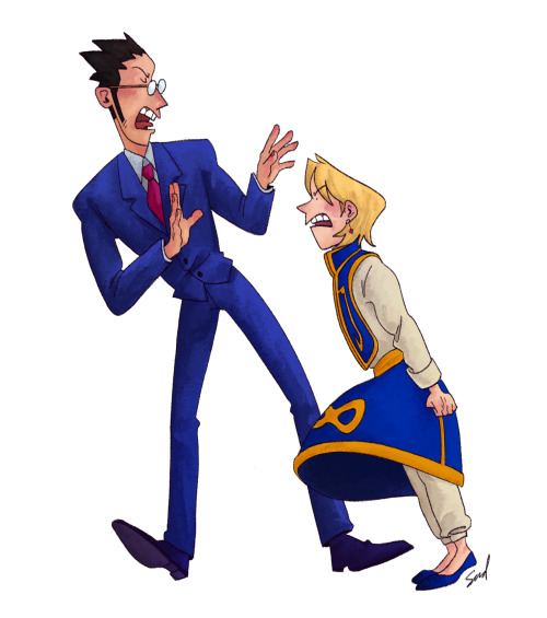 leorio giving unsolicited medical advice and kurapika reminding doctor sideburns that he’s in the mi