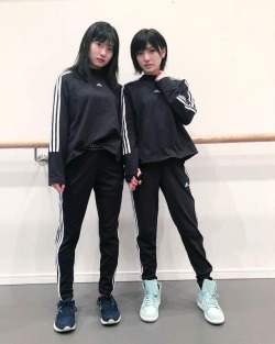 coordinate48: 谷口めぐ Megu Taniguchi - Instagram - Fri 21 Sep 2018   なぁめぐでお揃いのレッスン着👭💗 #moussy と #adidas のコラボジャージなんですよ〜✨ #なぁめぐ #ジャージ NaaMegu are wearing the same gym