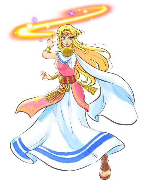 da-imaginarium: Quick sketch of SSBU Zelda using Clip Studio Paint for the first time!