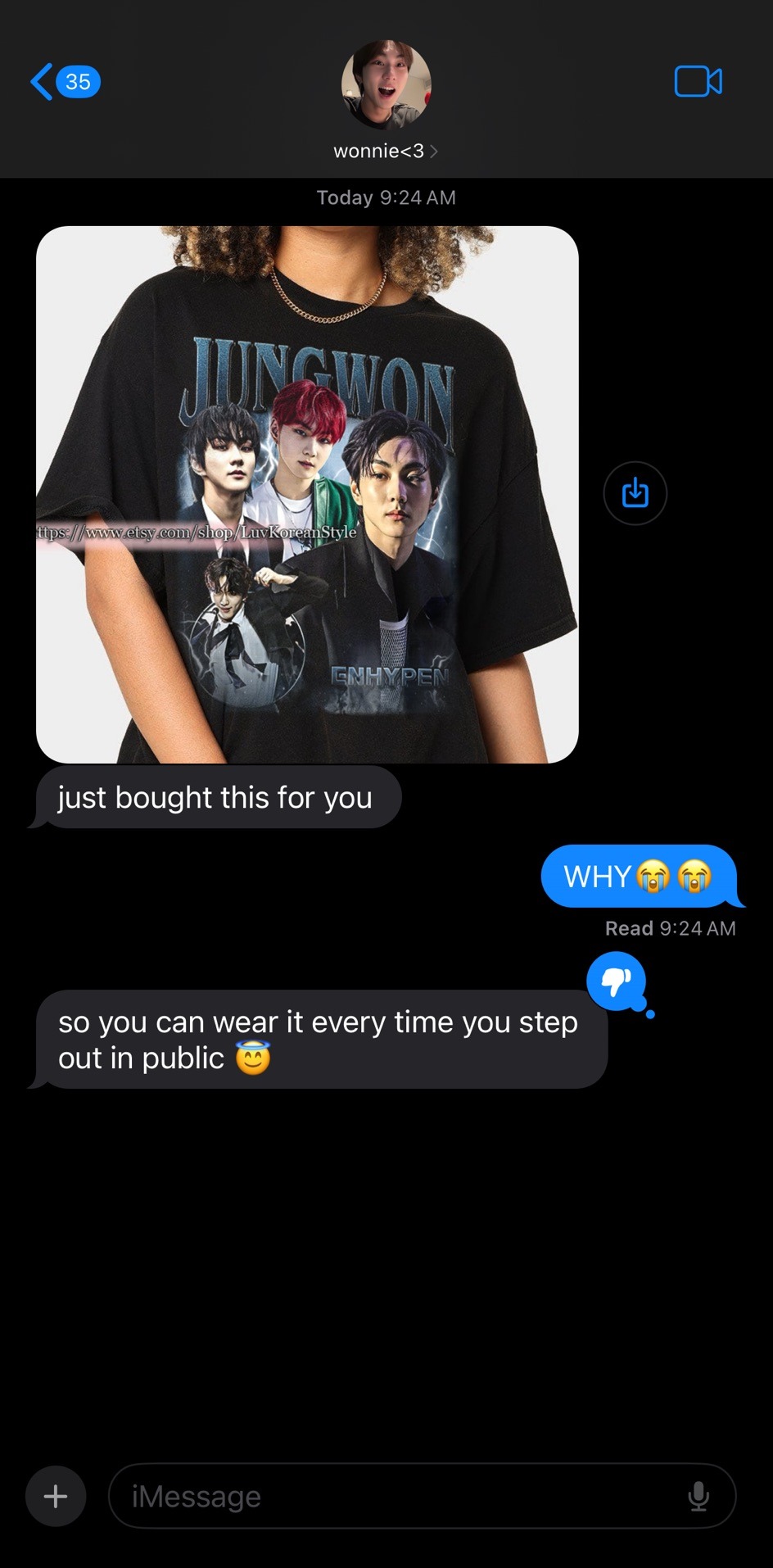 BOYFRIEND TEXTS W/JUNGWON