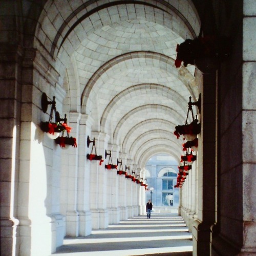 Holiday Decorations, Entrance Arcade, Union Station, Washington, DC, 2003.