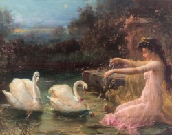 midnight-summerx:“At the Swan Lake” (detail)