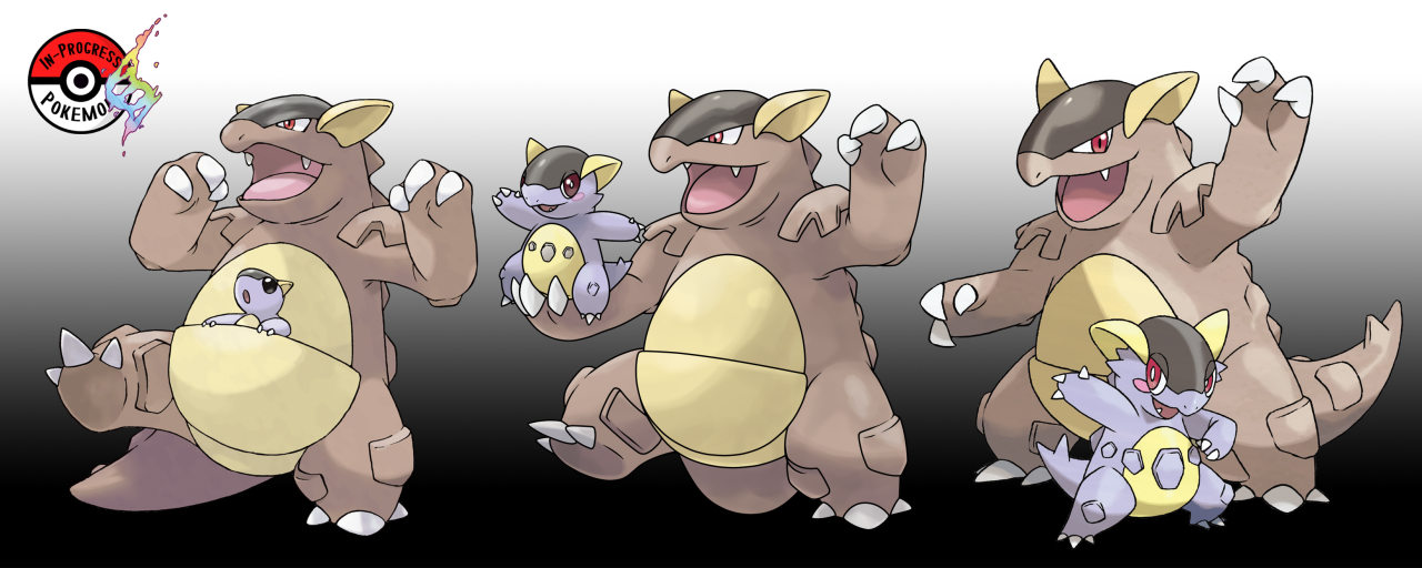 In-Progress Pokemon Evolutions — #115 Mega - Kangaskhan are nurturing  Pokémon that