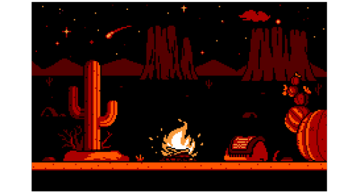 A desert scene using the Sega master system palette.  