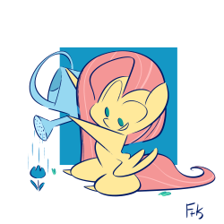 fluttershythekind: Drip Drip Drop  Gotta make sure every little flower is well taken care of ^__^  Just a quick Fluttershy drawing before bed to tire me out ^^; Finished a little later than I wanted to, but thats alright &lt;3 no harm done ^^  I hope