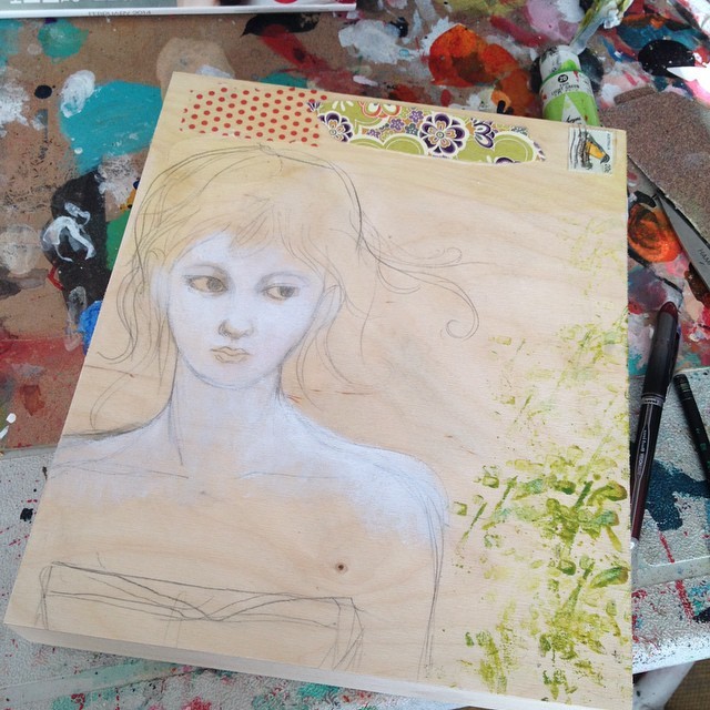 Beginning #wip #paintinginprogress #mixedmedia #mariapacewynters #art #artist #painting