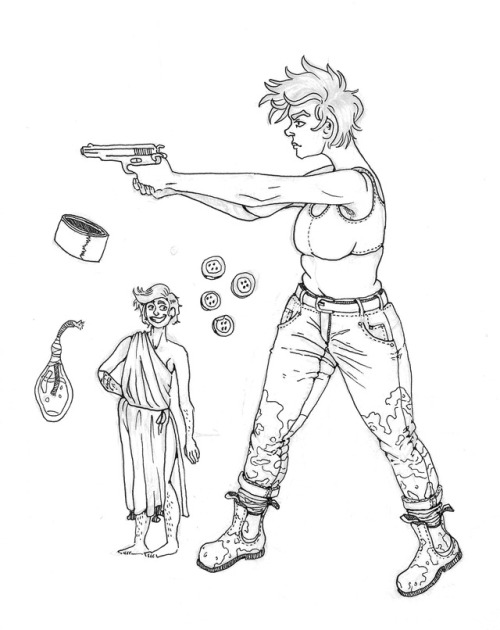 ironvoan-art: Some sketches from our Fallout-inspired tabletop RPG, DM’d by @spiderje. Top to 