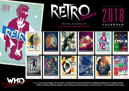 Who Dares Publishing have produced a 2018 Calendar featuring 12 of my retro Doctor Who poster design