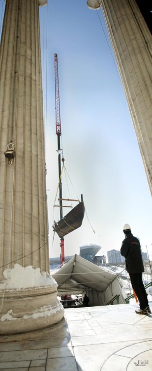 fieldmuseumphotoarchives:The museum is buzzing about the arrival of a replica Viking ship. It is so 