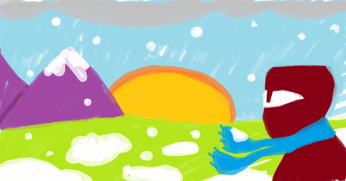 An Mspaint Doodle Of Sun In The Snow