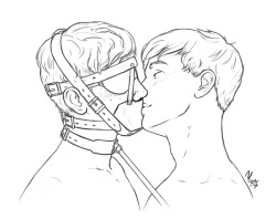 nickyshole:  a tender smooch 😙 I sketched this a while ago and forgot about it :o
