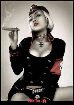 sissytrainingbarbie:  (via Nazi Bad Girl Smokes Cigar)  