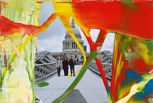 aestheticgoddess:  Gerhard Richter, Museum Visit (overpainted photographs)