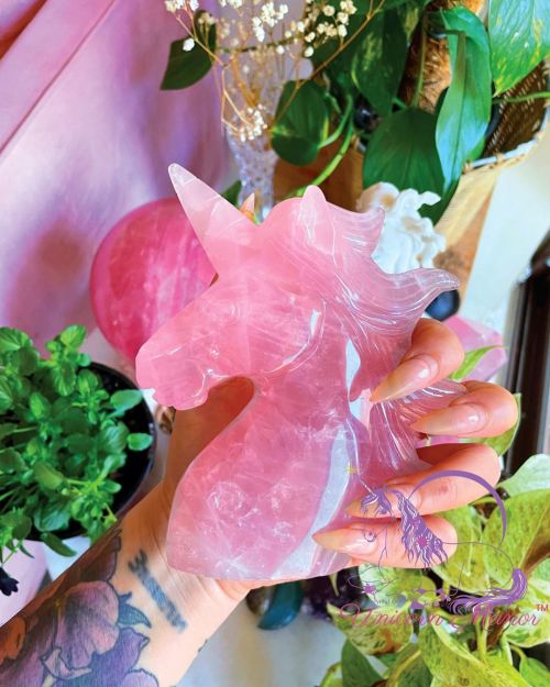OUR 15% OFF EVERYTHING SALE CONTINUES • www.unicornmanor.comthis high grade Rose Quartz Unicorn