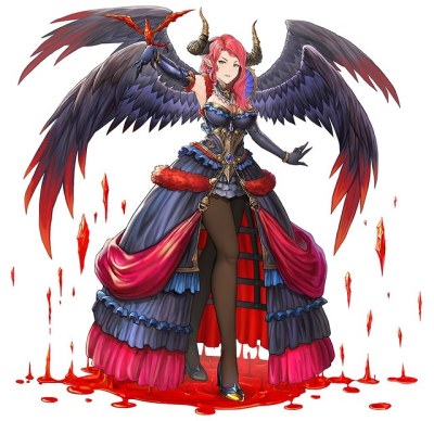 Demon girl with four wings (Original anime charact... - Tumbex